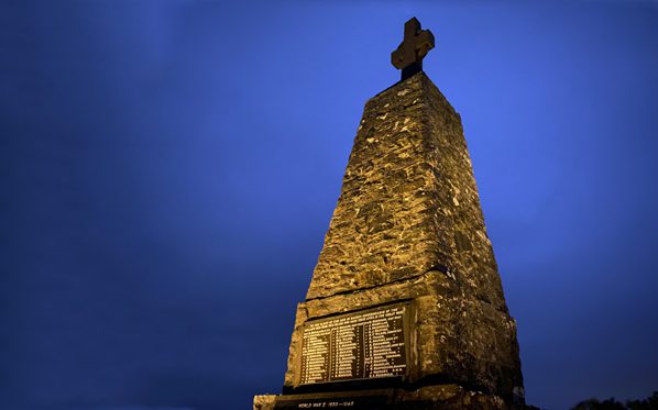War memorials illuminated