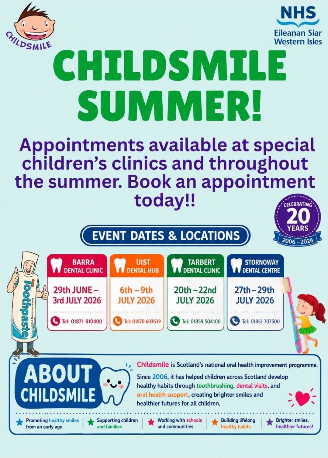 Smiles across the Isles – book your Childsmile appointments now!